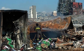 The blast, and subsequent shockwaves, devastated large parts of Beirut. © UN Photo/Pasqual Gorriz