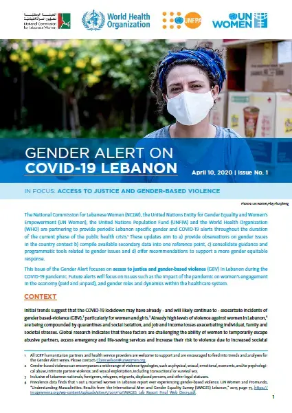 Gender Alert on Covid-19 Lebanon - Issue 1