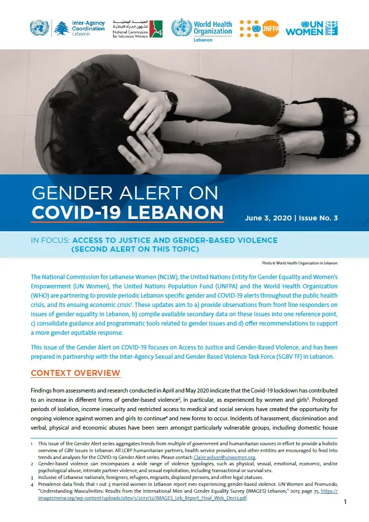 Gender Alert on Covid-19 Lebanon - Issue 3