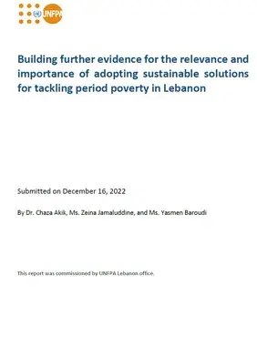 Building further evidence for the relevance and importance of adopting sustainable solutions for tackling period poverty in Lebanon